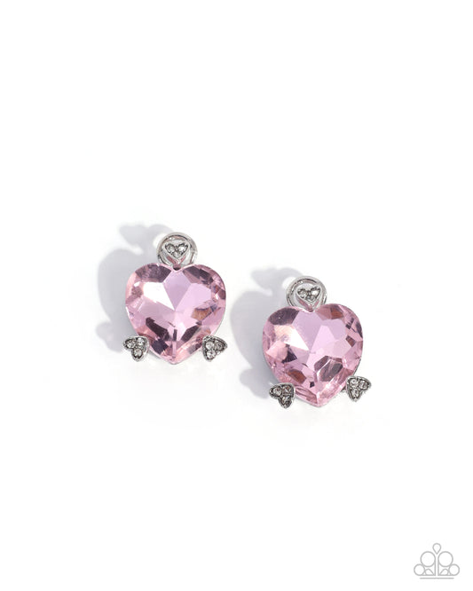 Darling Date Pink Heart Earring Charms - Paparazzi Accessories at Jewelry by Bretta