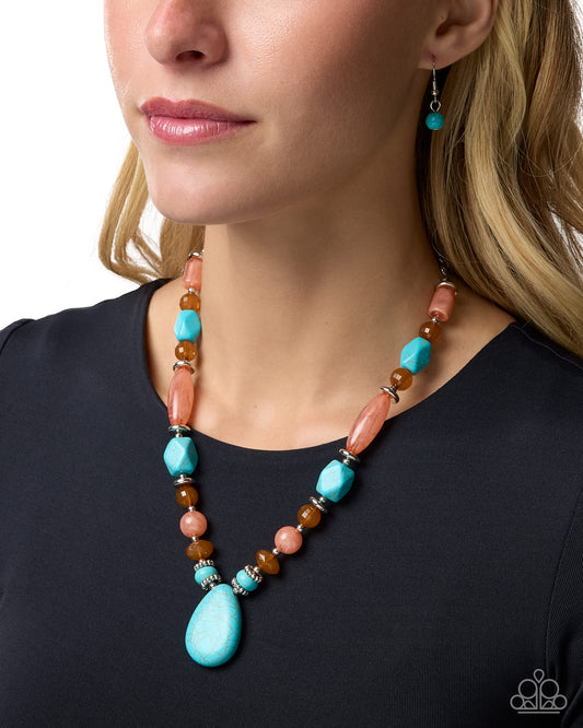 Stony Suite Blue Turquoise Teardrop Statement Necklace | Jewelry by Bretta — photo 2