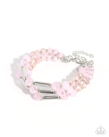 Legato Law pink layered beaded bracelet by Paparazzi Accessories