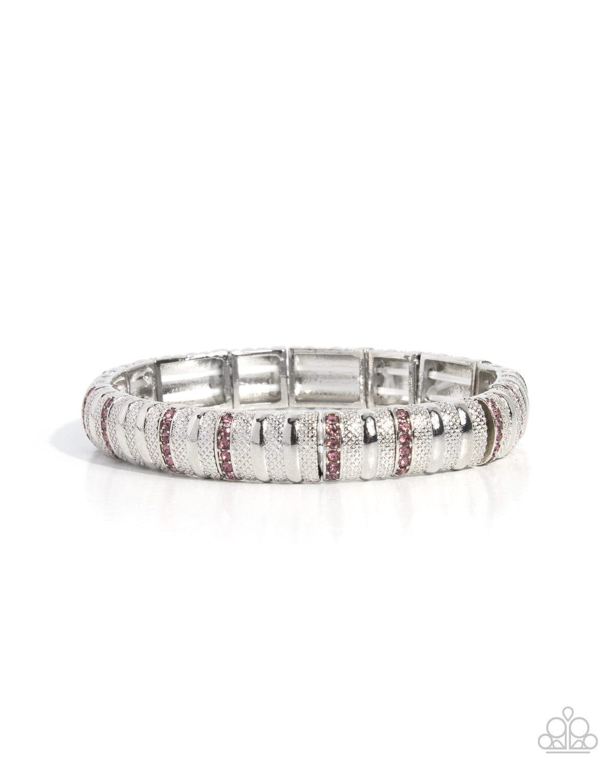 Polished Prize Purple Rhinestone Silver Stretch Bracelet by Paparazzi Accessories at Jewelry by Bretta