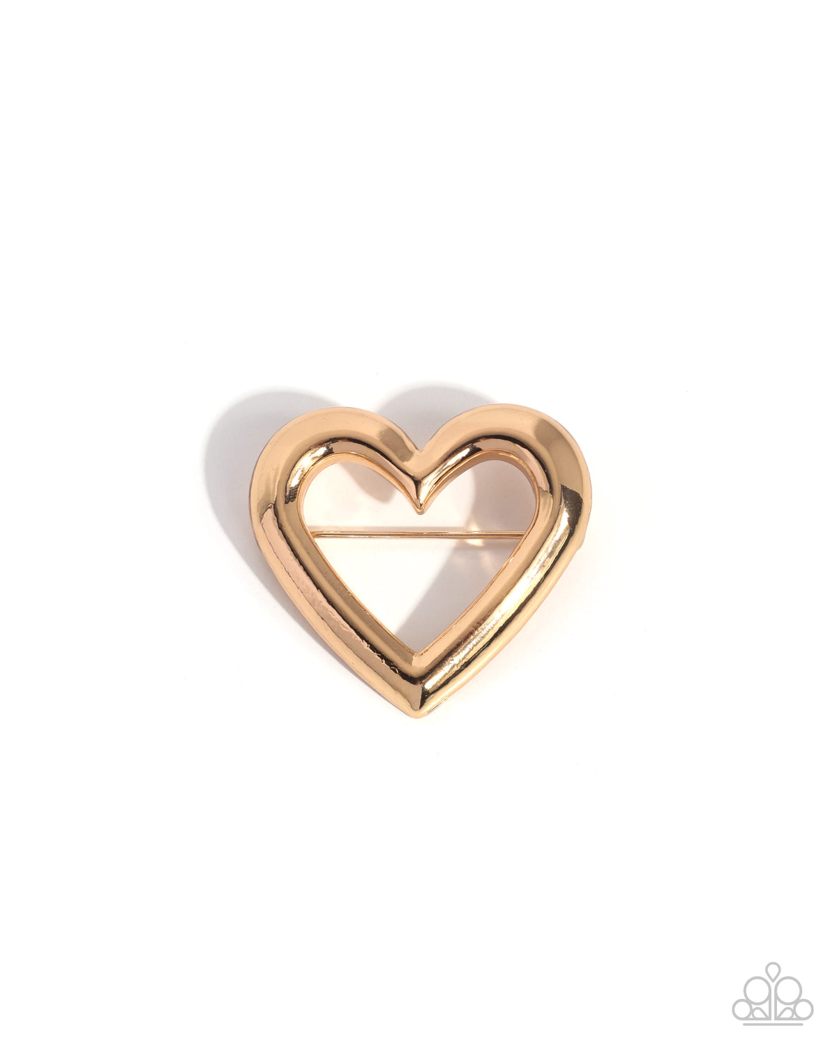 Loveable Luxury Gold Heart Brooch - Paparazzi Accessories at Jewelry by Bretta