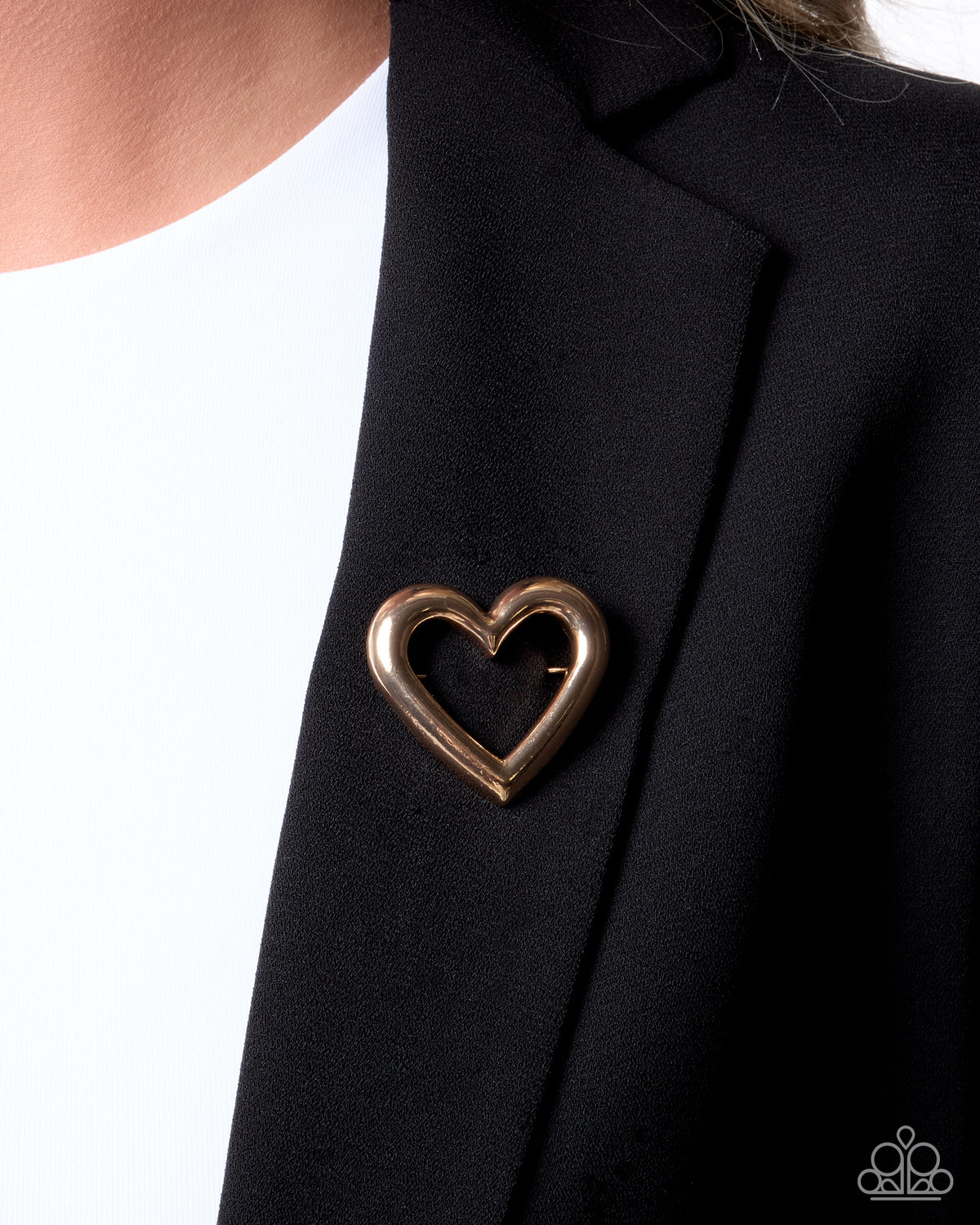Loveable Luxury Gold Heart Brooch - Paparazzi Accessories at Jewelry by Bretta