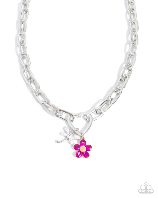 Dragonfly Dependence Pink Dragonfly Necklace - Paparazzi Accessories at Jewelry by Bretta