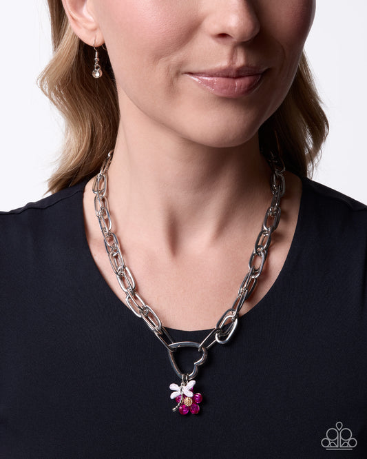 Dragonfly Dependence Pink Dragonfly Necklace - Paparazzi Accessories at Jewelry by Bretta