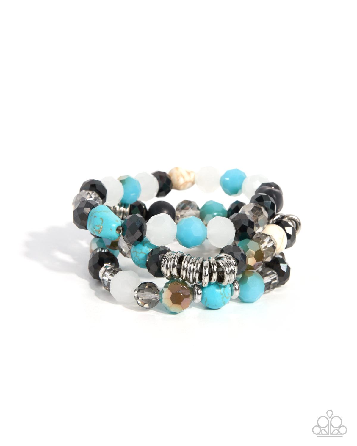 Limited Leisure Multi Stone Stretch Bracelet Set by Paparazzi Accessories at Jewelry by Bretta - view 2