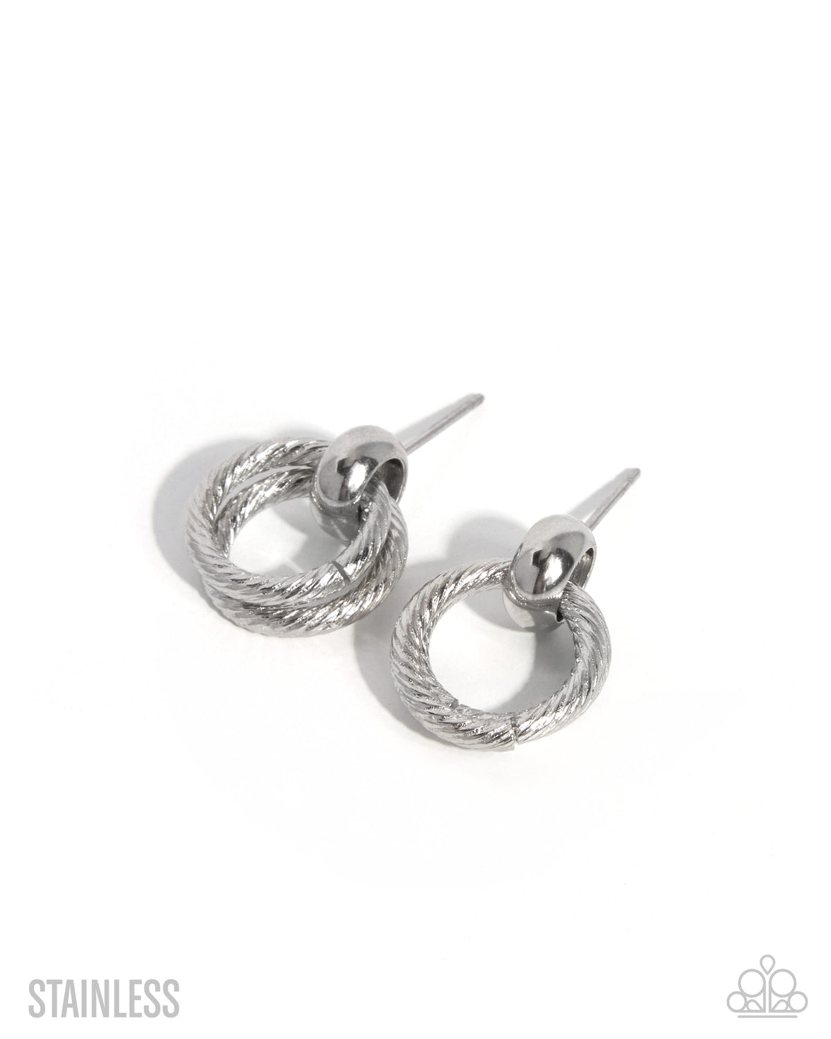 Harmonious Haute silver stainless steel hoop earrings