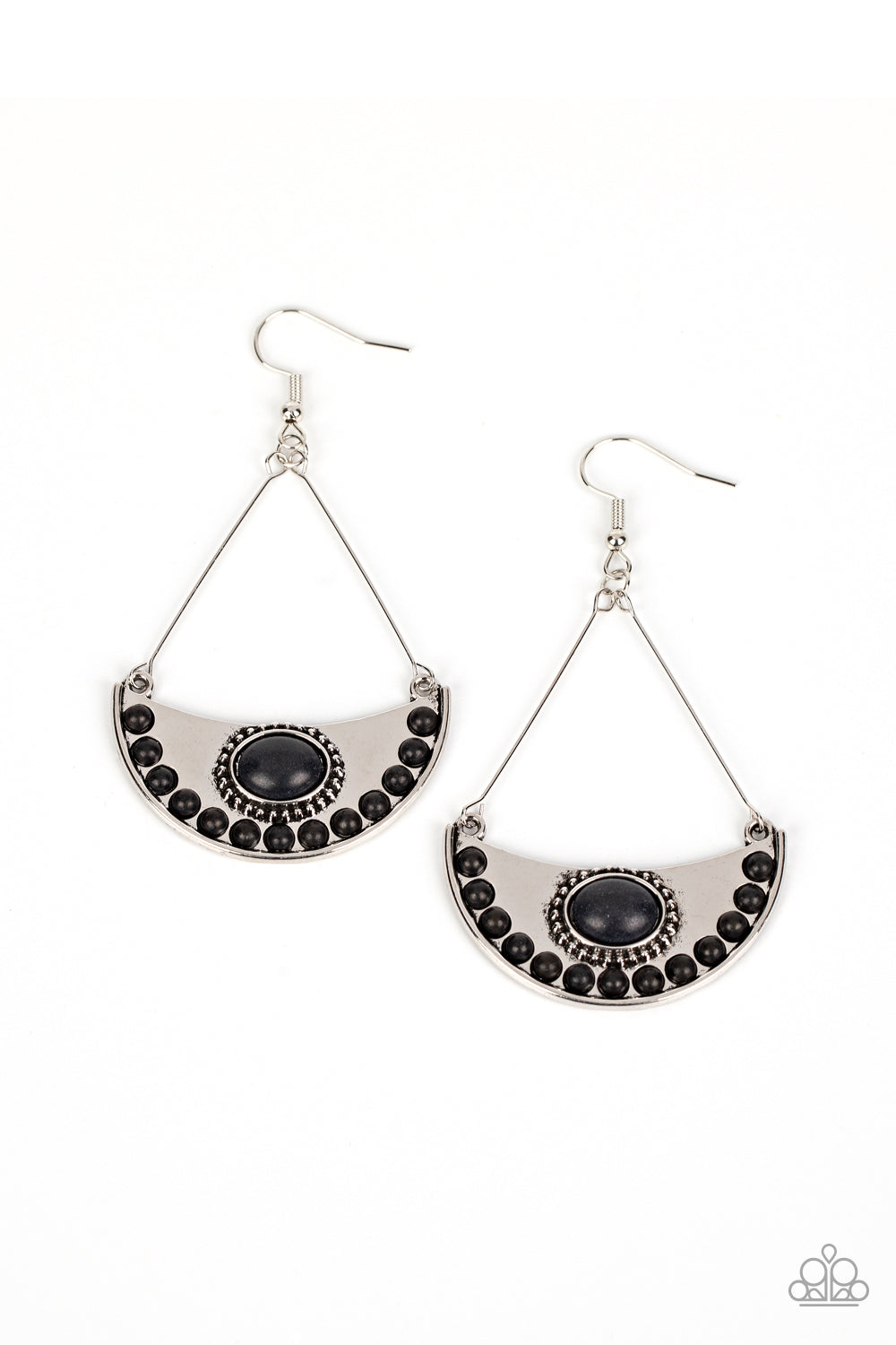 Canyon Canoe Ride black artisan fishhook earrings by Jewelry by Bretta