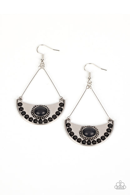 Canyon Canoe Ride black artisan fishhook earrings by Jewelry by Bretta