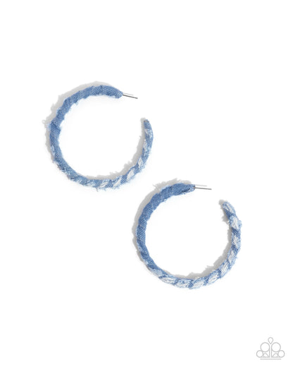 Denim Debut Blue Hoop Earrings - Jewelry by Bretta