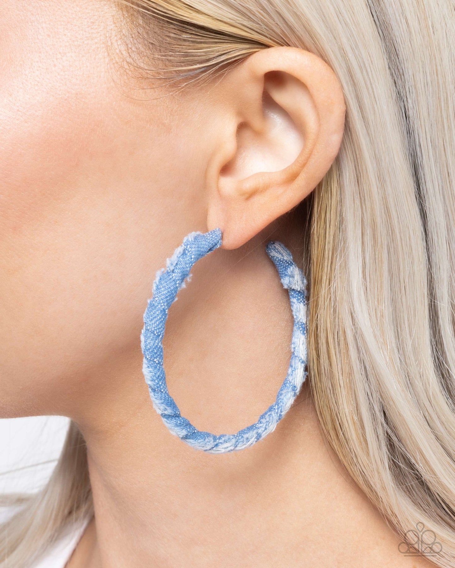 Denim Debut Blue Hoop Earrings - Jewelry by Bretta