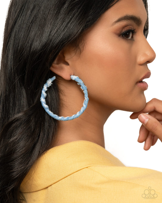 Denim Debut Blue Hoop Earrings - Jewelry by Bretta