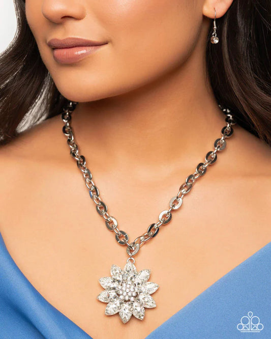 Glamorous Garden White Necklace - Jewelry by Bretta