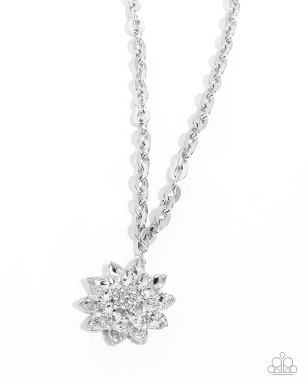 Glamorous Garden White Necklace - Jewelry by Bretta