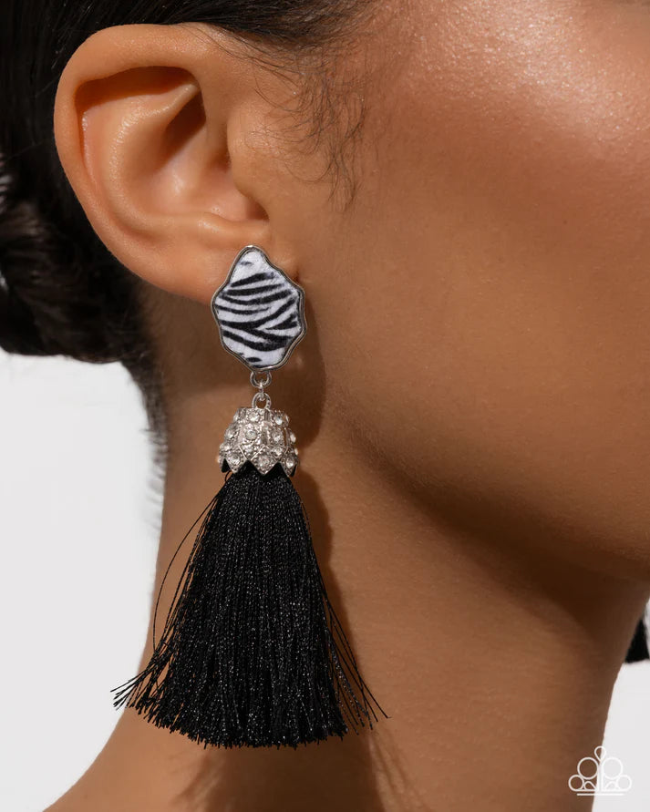 Iconic Zebra Black Earrings