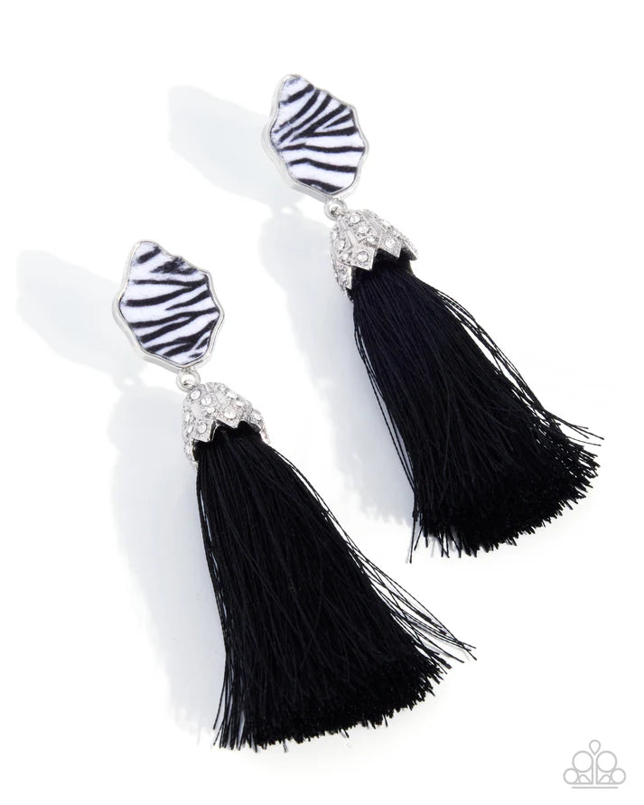 Iconic Zebra Black Earrings