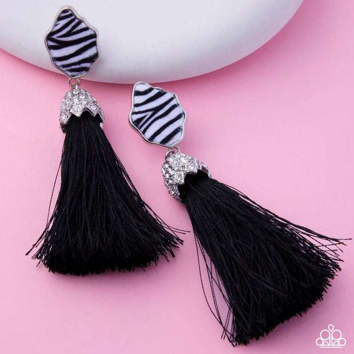 Iconic Zebra Black Earrings