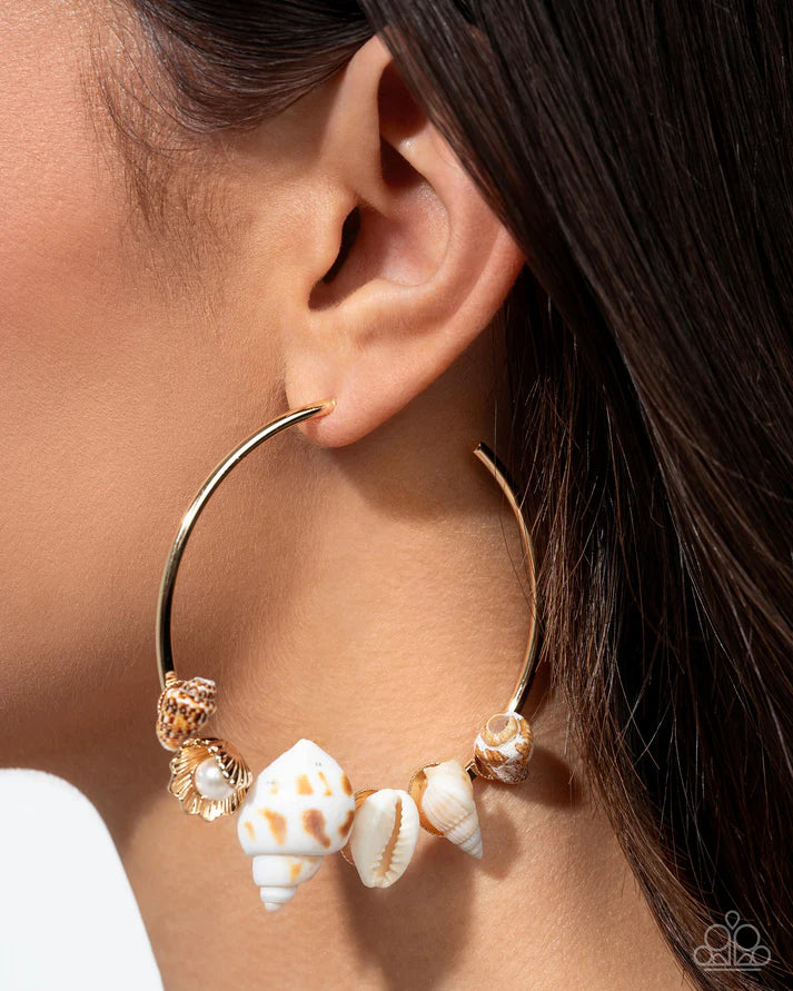 Seashell Sonnet Gold Earrings - Jewelry by Bretta