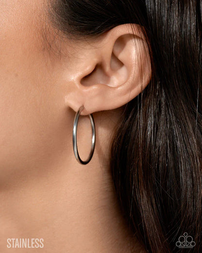 Surmounting Sheen Silver Hoop Earrings - Jewelry by Bretta