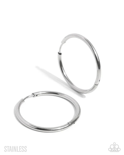 Surmounting Sheen Silver Hoop Earrings - Jewelry by Bretta