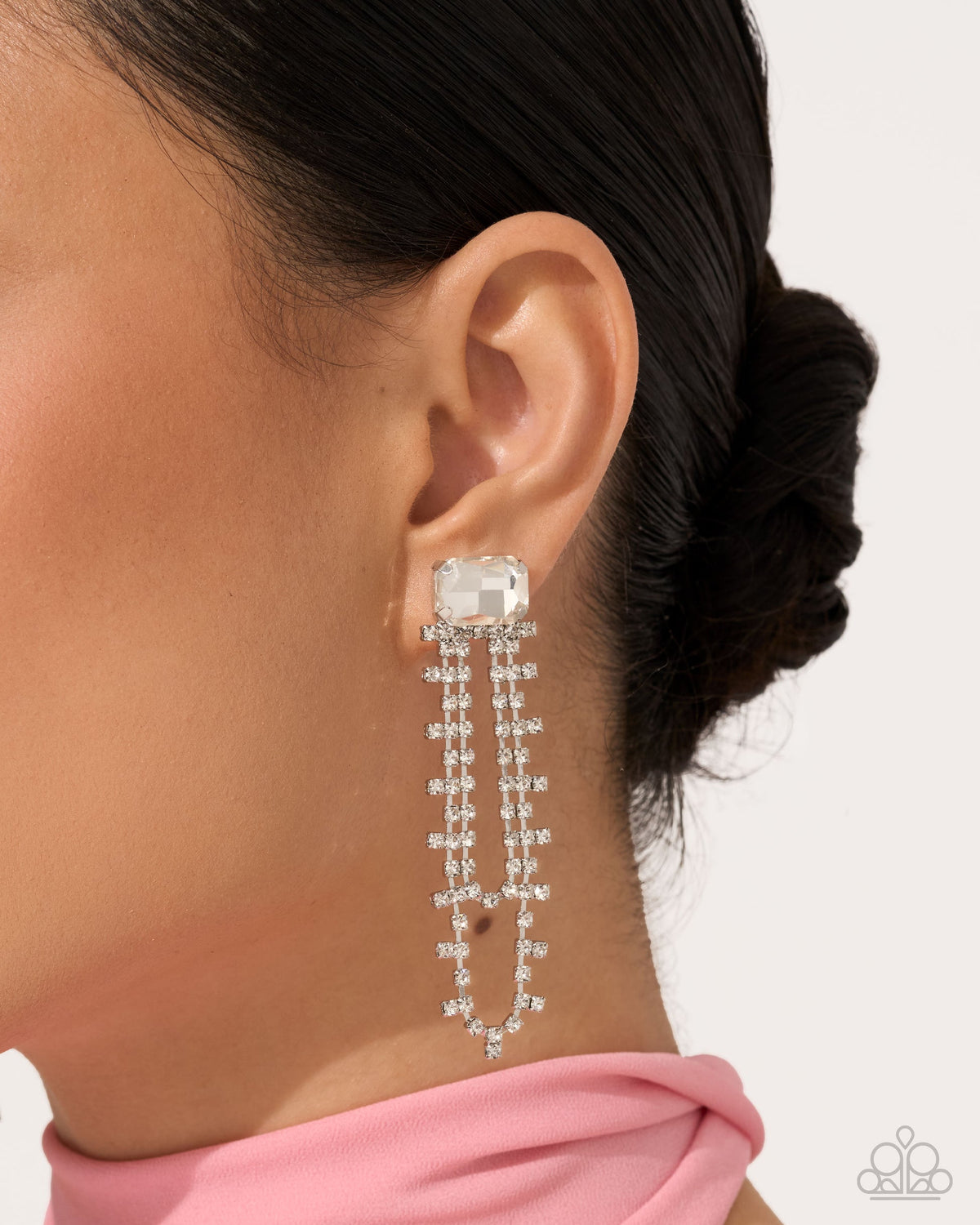 Balanced Birthright white Paparazzi post earrings