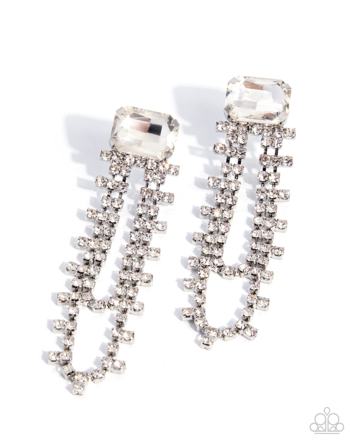 Balanced Birthright white statement earrings detail