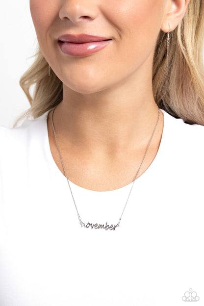 Birth Month Bling November silver script necklace by Jewelry by Bretta