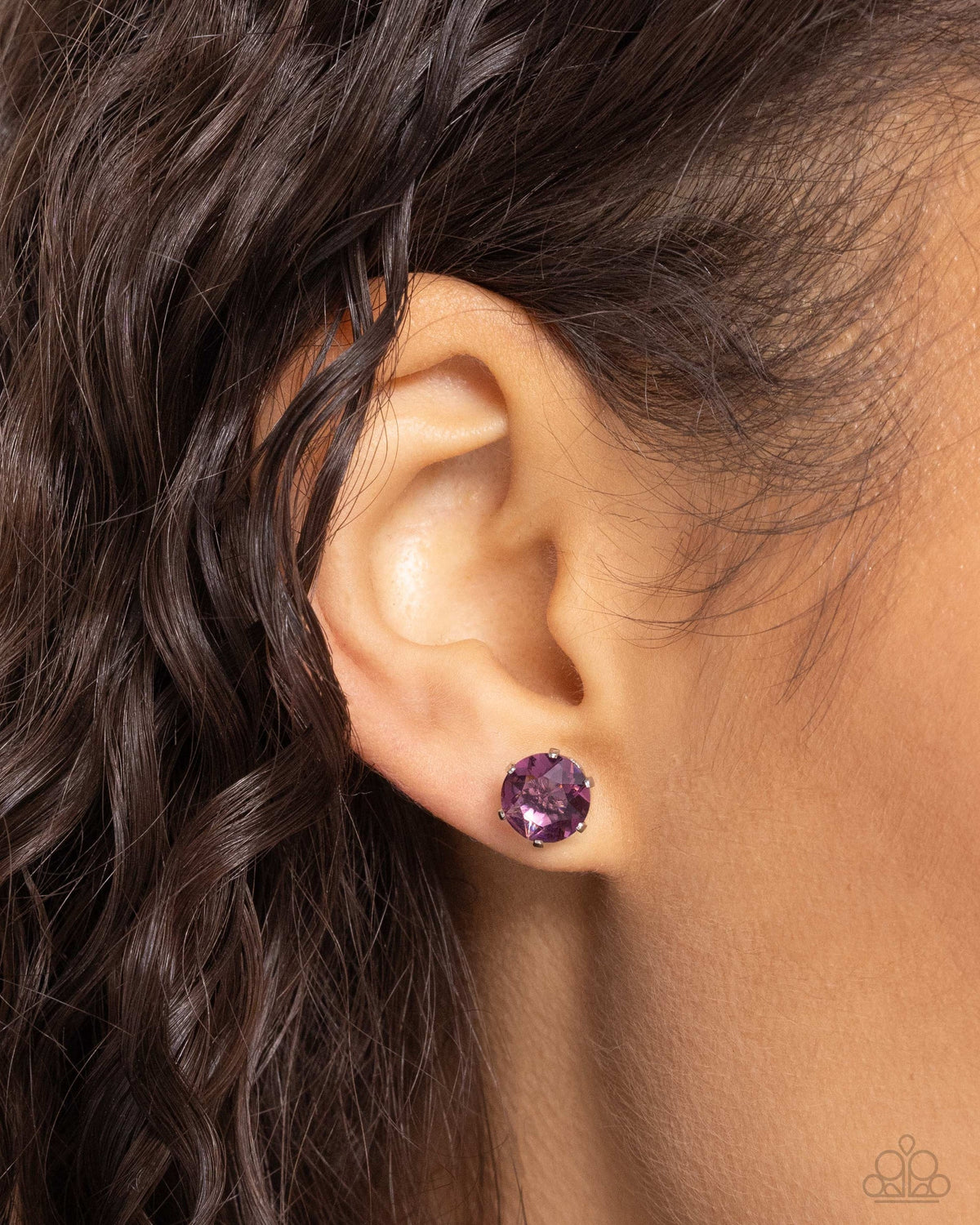 Breathtaking Birthstone Purple earrings on Paparazzi display card