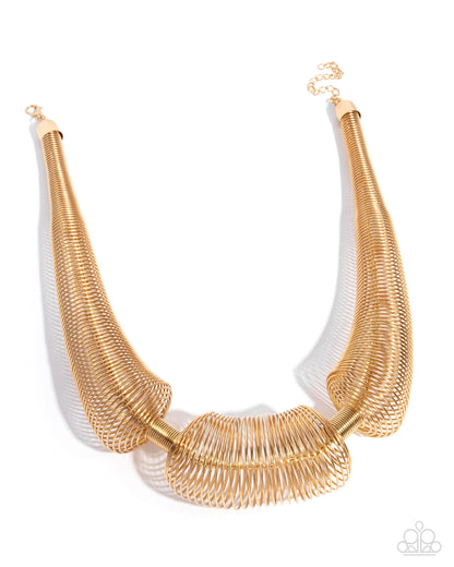 Carefree Coils textured gold wire necklace detail