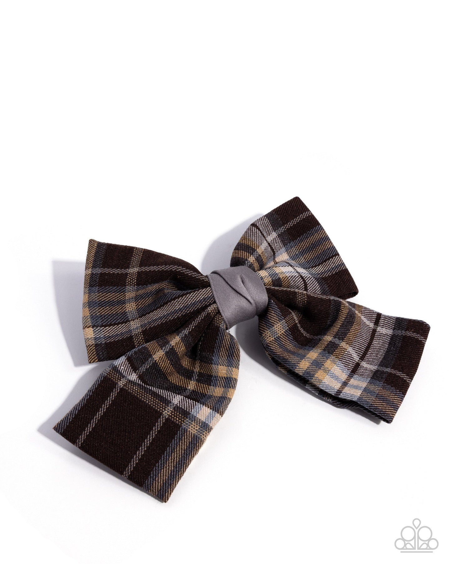 Front BOW Seat brown plaid fabric bow detail