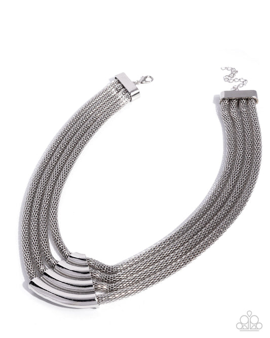 Get the MESH-age silver layered mesh-chain necklace by Jewelry by Bretta