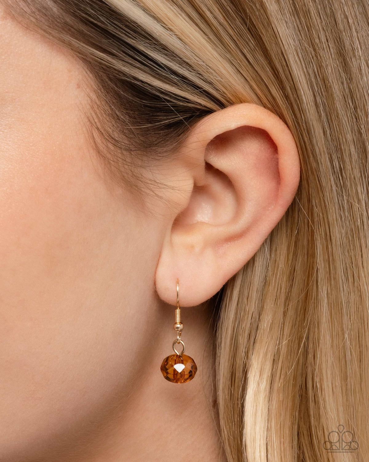 Matching brown bead and gold earrings included with Girls Day necklace