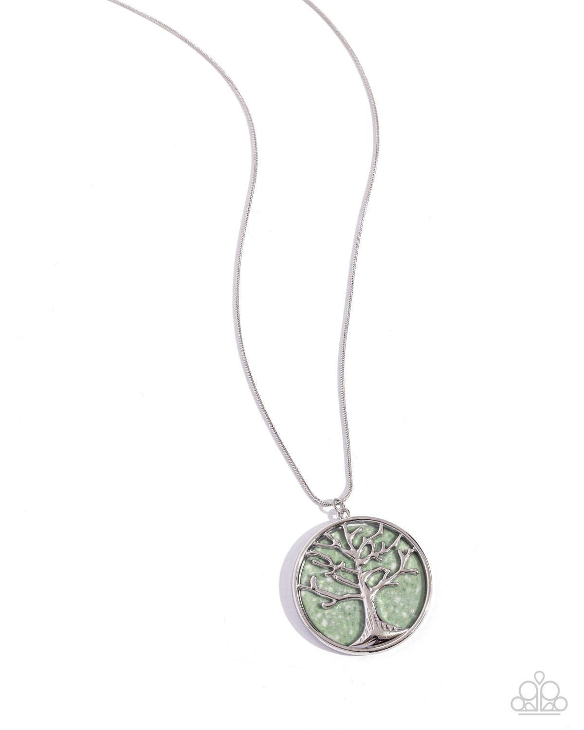 Paparazzi Tree Talisman green necklace style 2 modeled view