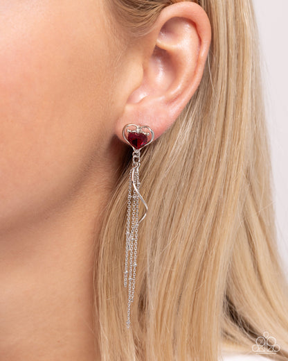 Simply Smitten red heart post earrings detail | Jewelry by Bretta