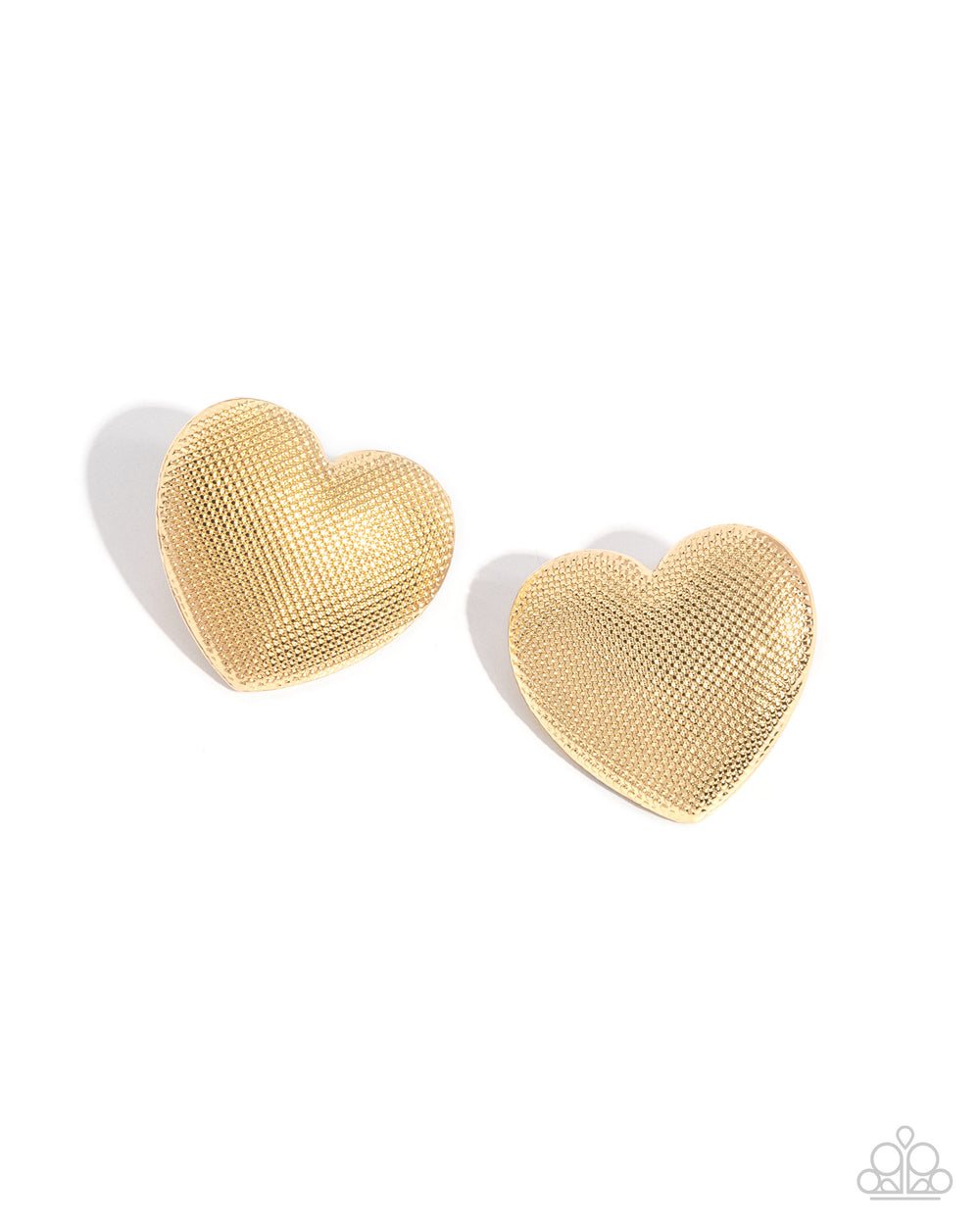 Smitten Studs gold textured heart post earrings by Jewelry by Bretta