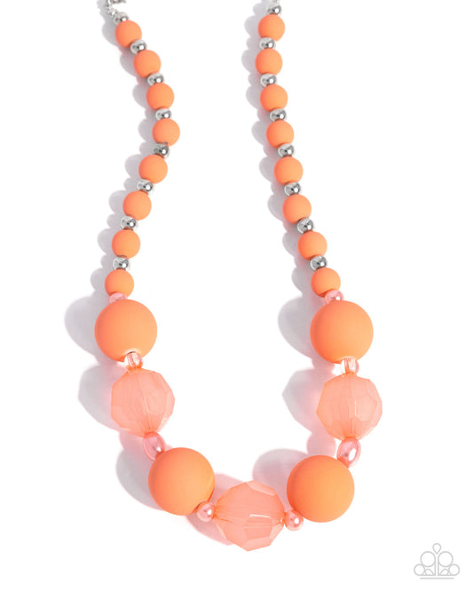 Suddenly Slanted orange beaded necklace