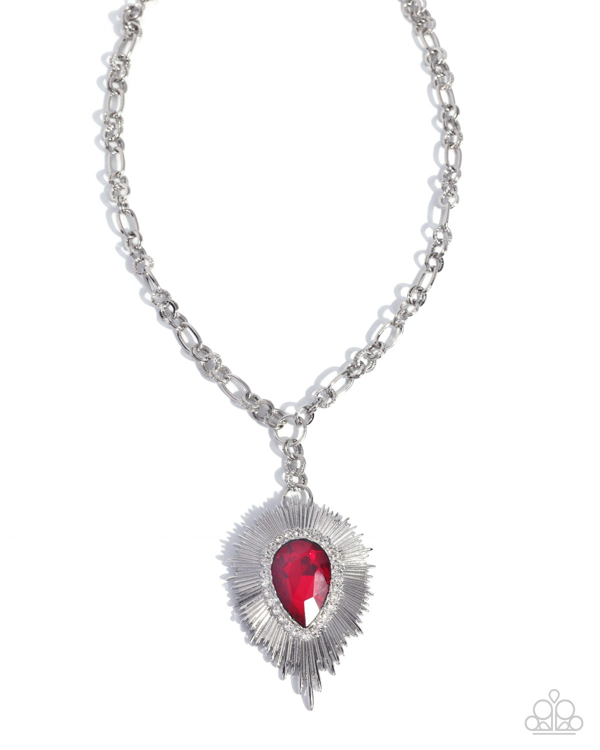 Sunburst State red Paparazzi teardrop pendant necklace