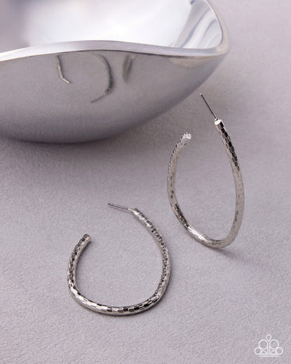 Tousled Twists textured silver teardrop hoop earrings | Jewelry by Bretta