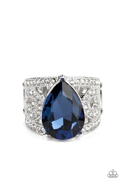 Kinda a Big Deal blue teardrop rhinestone ring | Jewelry by Bretta