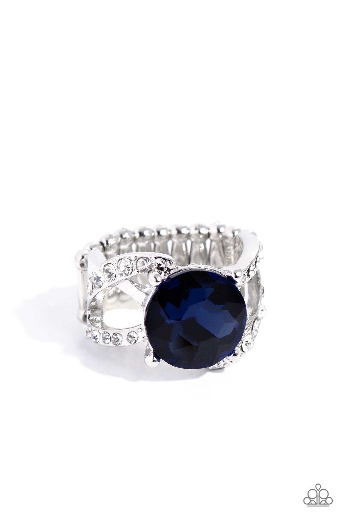 Scintillating Swirl blue stretchy ring detail | Jewelry by Bretta