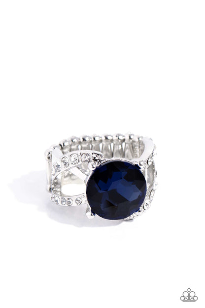 Scintillating Swirl blue stretchy ring detail | Jewelry by Bretta