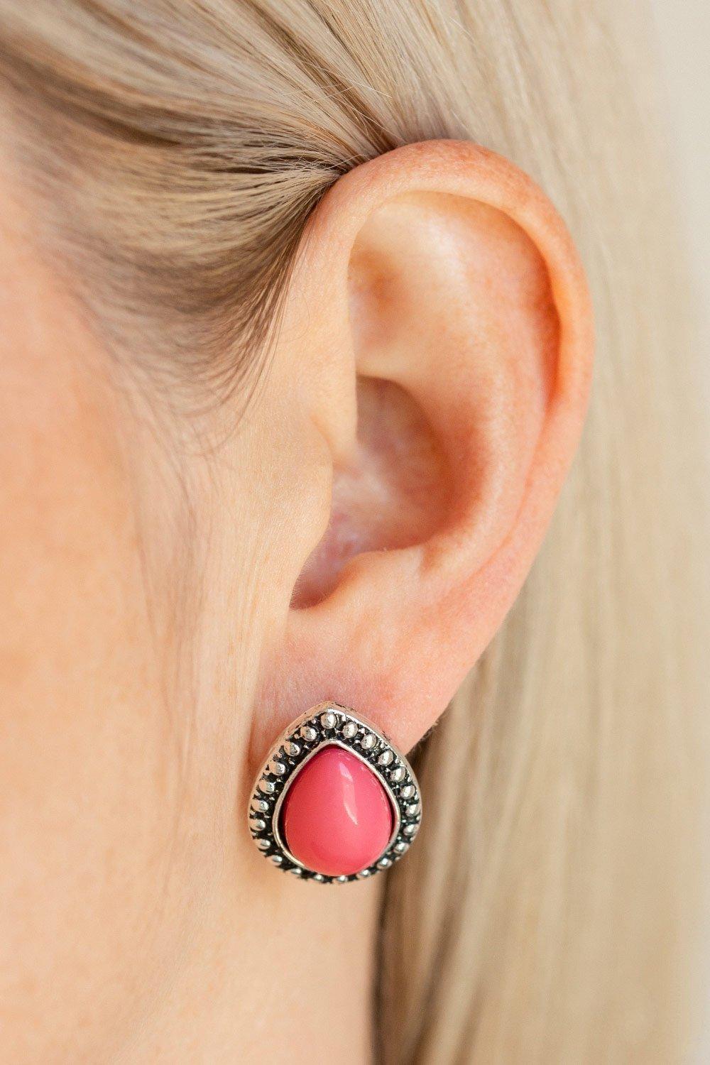 Paparazzi Accessories-Boldly Beaded - Pink Earrings