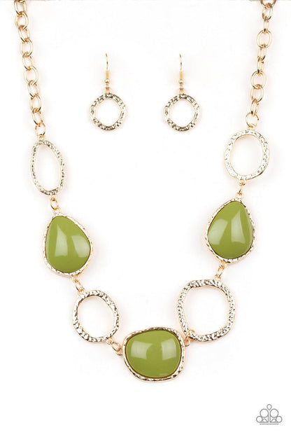 Paparazzi Accessories-Haute Heirloom - Green Necklace