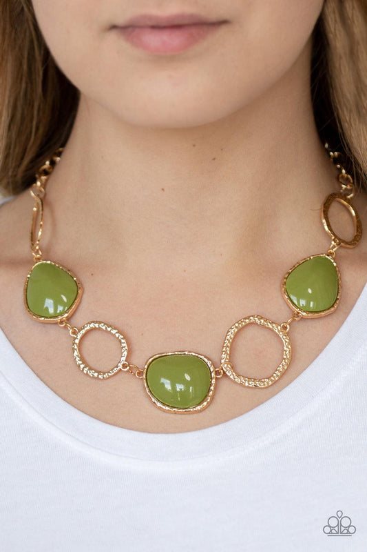 Paparazzi Accessories-Haute Heirloom - Green Necklace