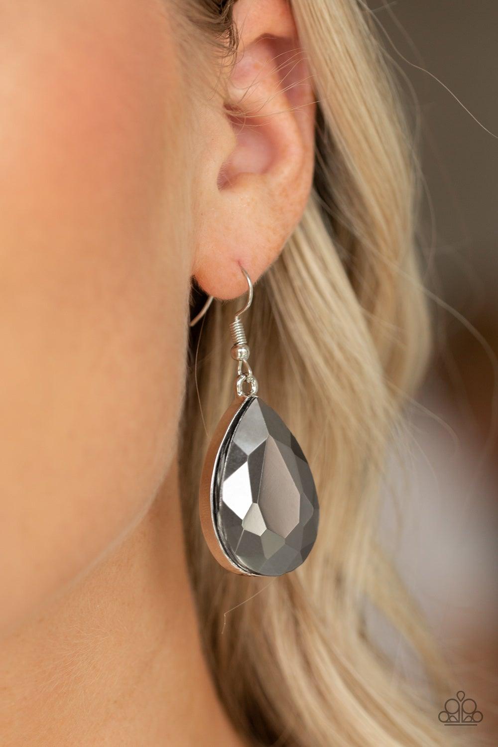 Paparazzi Accessories-Limo Ride - Silver Earrings