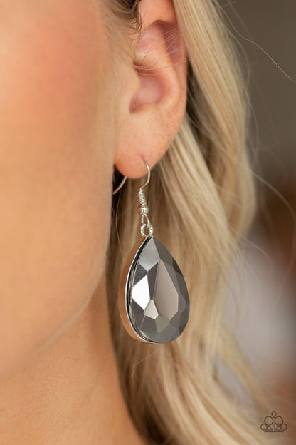 Paparazzi Accessories-Limo Ride - Silver Earrings