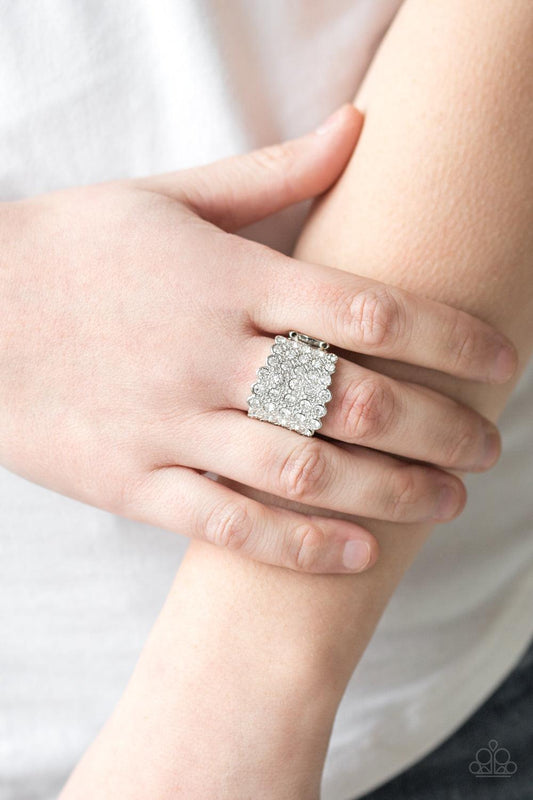 Paparazzi Accessories-Million Dollar Masquerade - White Ring