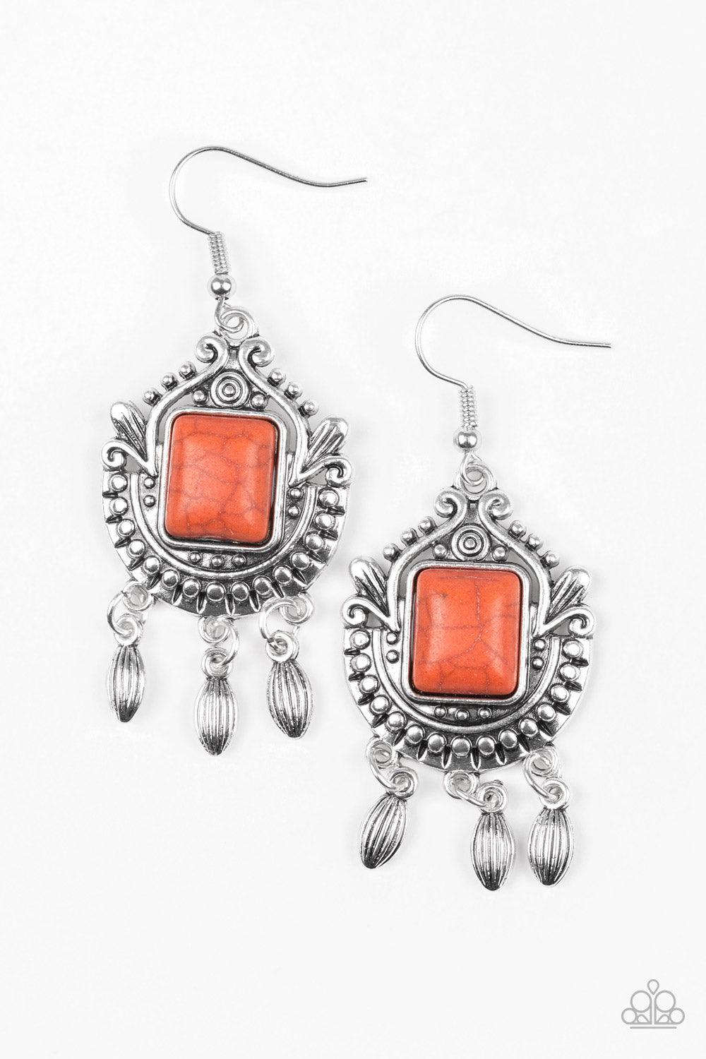Paparazzi Accessories-Open Pastures - Orange Earrings