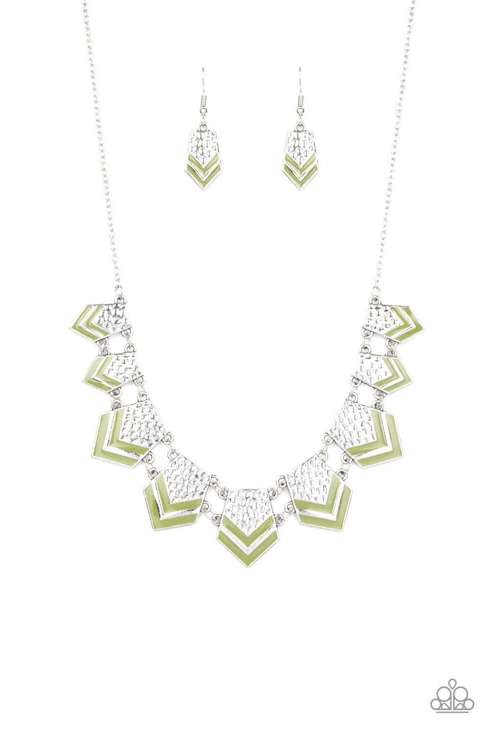Paparazzi Accessories-Pack Princess - Green Necklace