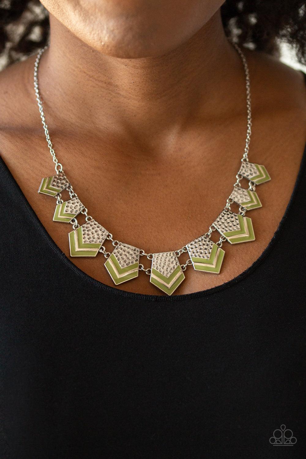 Paparazzi Accessories-Pack Princess - Green Necklace
