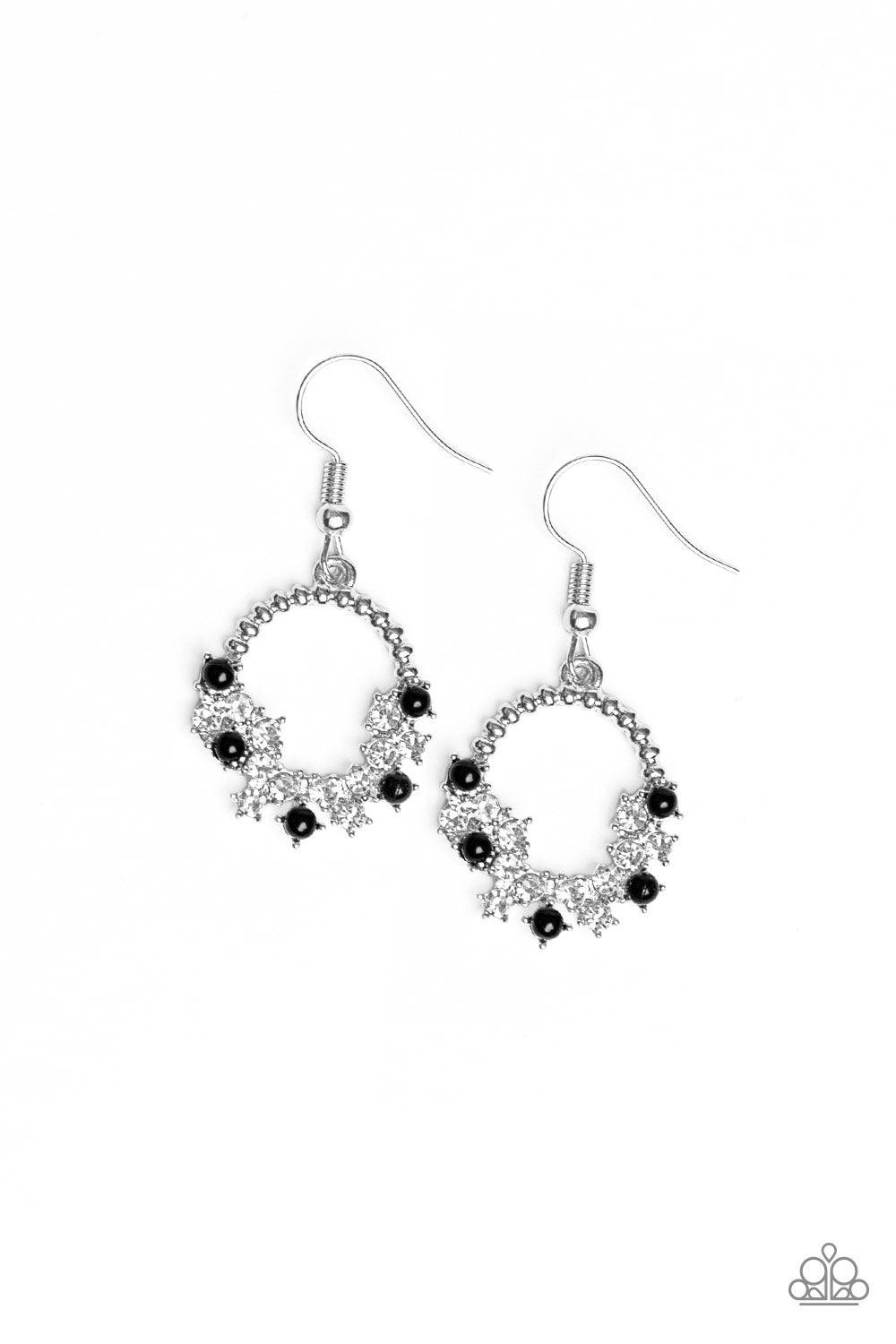 Paparazzi Accessories-Refined Razzle - Black Earrings